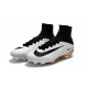 Nike Mercurial Superfly V FG Crampons Football Blanc Noir Or
