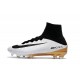 Nike Mercurial Superfly V FG Crampons Football Blanc Noir Or