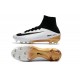 Nike Mercurial Superfly V FG Crampons Football Blanc Noir Or