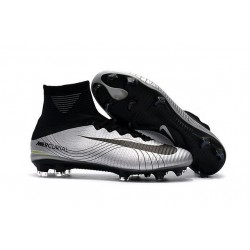 Nike Chaussure de Foot Meilleur Mercurial Superfly 5 FG ACC Argent Noir
