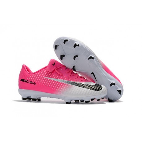 Nike Mercurial Vapor 11 FG Nouveaux Crampons de Foot Rose Blanc Noir