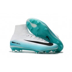 Nike Chaussure de Foot Meilleur Mercurial Superfly 5 FG ACC Blanc Bleu Noir