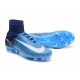 Nike Mercurial Superfly V FG Nouvel 2017 Crampons de Football Bleu Blanc Noir