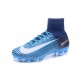Nike Mercurial Superfly V FG Nouvel 2017 Crampons de Football Bleu Blanc Noir