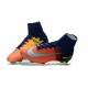 Nike Mercurial Superfly V FG Nouvel 2017 Crampons de Football Bleu Chrome Orange