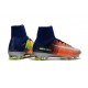 Nike Mercurial Superfly V FG Nouvel 2017 Crampons de Football Bleu Chrome Orange