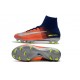 Nike Mercurial Superfly V FG Nouvel 2017 Crampons de Football Bleu Chrome Orange