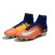 Nike Mercurial Superfly V FG Nouvel 2017 Crampons de Football Bleu Chrome Orange