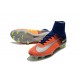 Nike Mercurial Superfly V FG Nouvel 2017 Crampons de Football Bleu Chrome Orange