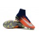 Nike Mercurial Superfly V FG Nouvel 2017 Crampons de Football Bleu Chrome Orange