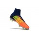 Nike Mercurial Superfly V FG Nouvel 2017 Crampons de Football Bleu Chrome Orange