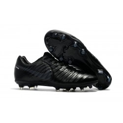 Nike Crampons de Foot Tiempo Legend 7 FG Cuir - Tout Noir