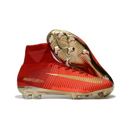 Nike Mercurial Superfly V FG Nouvel 2017 Crampons de Football Rouge Or
