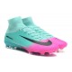 Nike Mercurial Superfly V FG Nouvel 2017 Crampons de Football Bleu Rose Noir