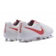 Nike Crampons de Foot Tiempo Legend 7 FG Cuir - Blanc Rouge
