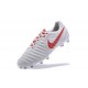Nike Crampons de Foot Tiempo Legend 7 FG Cuir - Blanc Rouge