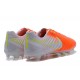 Nike Crampons de Foot Tiempo Legend 7 FG Cuir - Orange Blanc