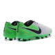 Nike Crampons de Foot Tiempo Legend 7 FG Cuir - Blanc Vert