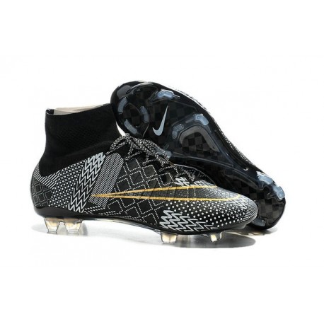 Crampons de Football Nike Mercurial Superfly FG ACC BHM Noir Or Blanc