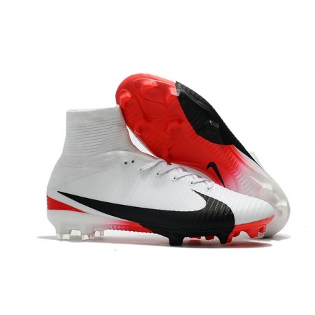 Nike Chaussure Foot Neuf Mercurial Superfly 5 FG ACC Blanc Rouge Noir
