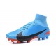 Nike Mercurial Superfly V FG Homme Crampons Football Bleu Noir