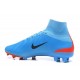 Nike Mercurial Superfly V FG Homme Crampons Football Bleu Noir