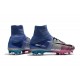 Nike Mercurial Superfly V FG Homme Crampons Football Bleu Rose Noir