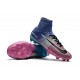 Nike Mercurial Superfly V FG Homme Crampons Football Bleu Rose Noir