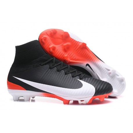 Nike Mercurial Superfly V FG Homme Crampons Football Noir Blanc