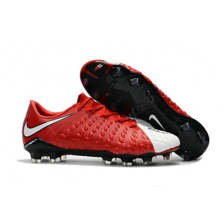 Nike HyperVenom Phantom III FG - Chaussure de Foot Homme 2017 - Rouge Blanc