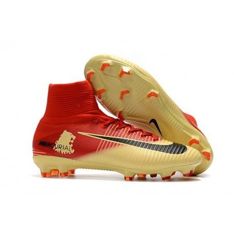 Nike Mercurial Superfly 5 FG ACC Chaussures de Foot Rouge Or