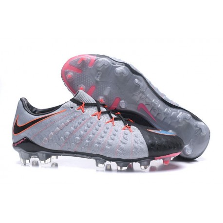 Crampons Football Nouvel Nike Hypervenom Phantom III FG Gris Noir Rouge