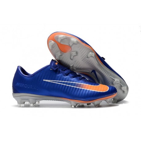 Nike Mercurial Vapor 11 FG Chaussures de Football - Bleu Orange