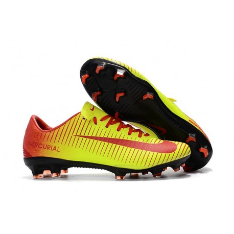 Nike Mercurial Vapor 11 FG Chaussures de Football - Jaune Rouge