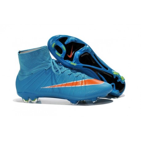 Nike Crampon Moulé Nouveaux Mercurial Superfly Iv FG Bleu Orange