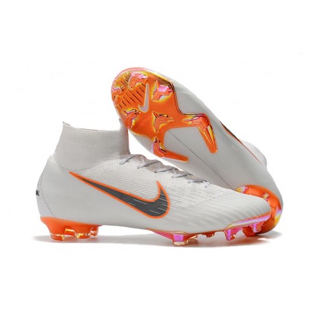 Chaussures football Nike Mercurial Superfly 360 VI Elite DF FG Blanc Orange