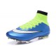 Nouvelle Ronaldo Chaussure Foot Nike Mercurial Superfly FG Bleu Volt Blanc