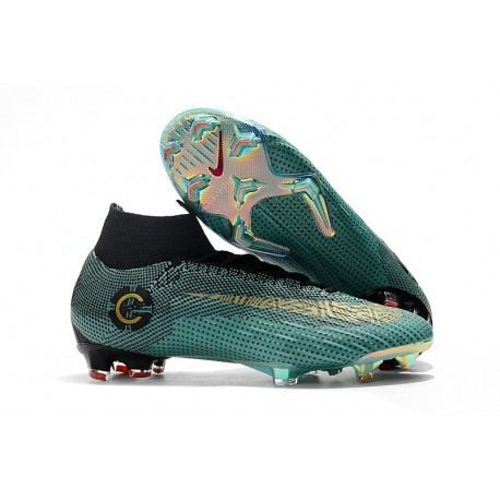 Chaussures Ronaldo Nike Mercurial Superfly 360 VI Elite DF FG Bleu Or