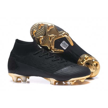 Nike Crampons Mercurial Superfly 6 Elite FG Noir Or