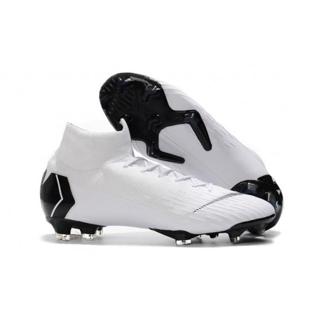 Nike Crampons Mercurial Superfly 6 Elite FG Blanc Noir