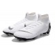Nike Crampons Mercurial Superfly 6 Elite FG Blanc Noir