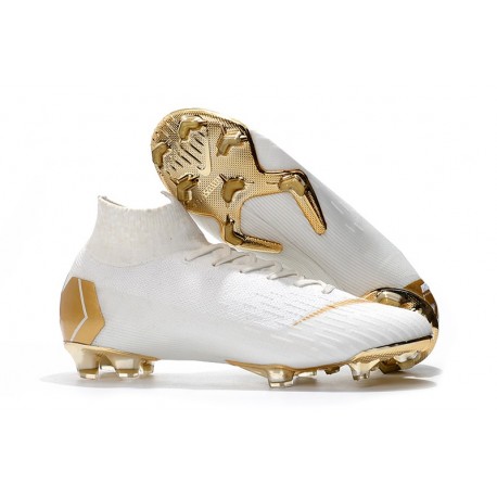 Nike Mercurial Superfly VI Elite FG Nouveau Chaussure Blanc Or