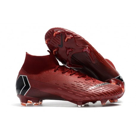 Nike Mercurial Superfly VI Elite FG Nouveau Chaussure Rouge Noir