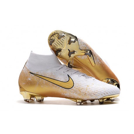 Nike Mercurial Superfly 6 Elite FG Crampon de Foot Blanc Or