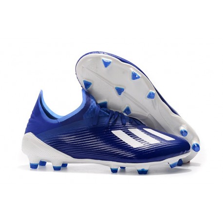 Chaussure de football à crampon adidas X 19.1 FG Bleu Blanc