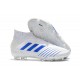 Chaussures de Foot adidas Predator 19+ FG Blanc Bleu