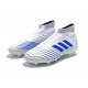 Chaussures de Foot adidas Predator 19+ FG Blanc Bleu
