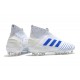 Chaussures de Foot adidas Predator 19+ FG Blanc Bleu