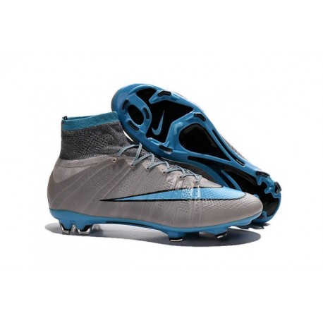 Chausssures Neuf 2015-2016 Nike Mercurial Superfly 4 FG Gris Bleu