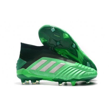Chaussures de Foot adidas Predator 19+ FG Vert Argent